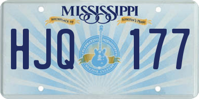 MS license plate HJQ177