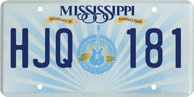 MS license plate HJQ181