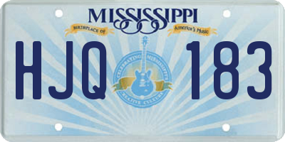 MS license plate HJQ183