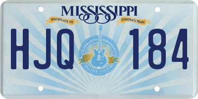 MS license plate HJQ184