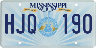 MS license plate HJQ190