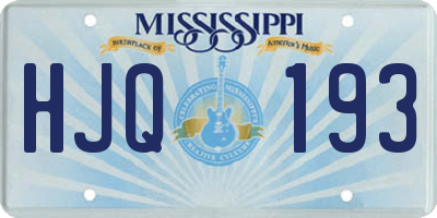 MS license plate HJQ193