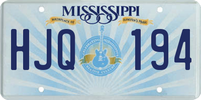 MS license plate HJQ194