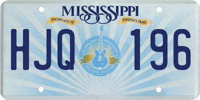 MS license plate HJQ196
