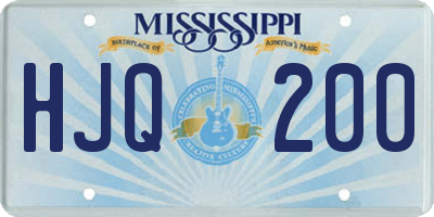 MS license plate HJQ200