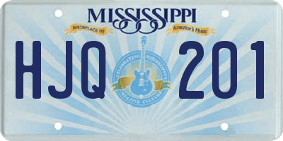 MS license plate HJQ201
