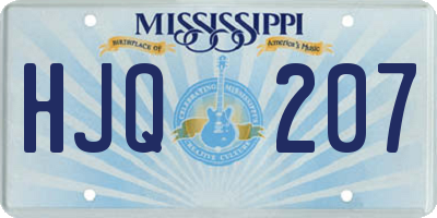 MS license plate HJQ207
