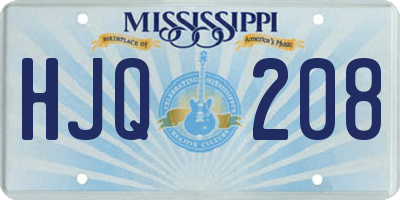 MS license plate HJQ208