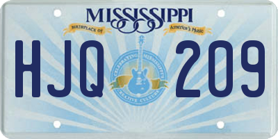 MS license plate HJQ209