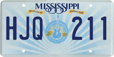 MS license plate HJQ211