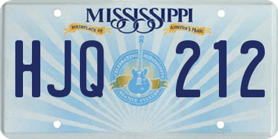 MS license plate HJQ212