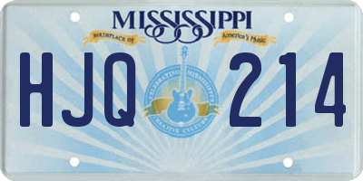 MS license plate HJQ214