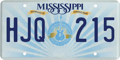 MS license plate HJQ215