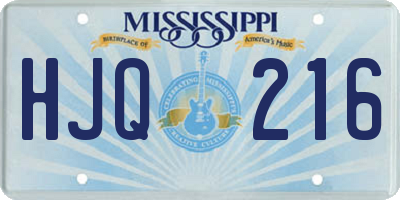 MS license plate HJQ216