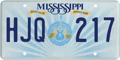 MS license plate HJQ217