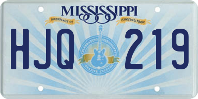 MS license plate HJQ219