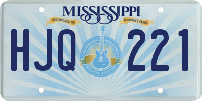 MS license plate HJQ221