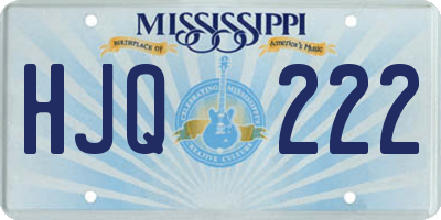 MS license plate HJQ222