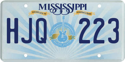 MS license plate HJQ223