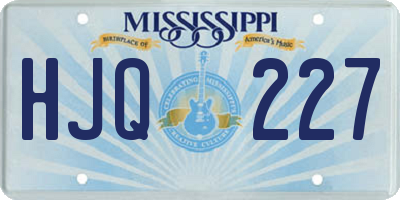 MS license plate HJQ227