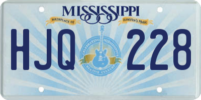 MS license plate HJQ228