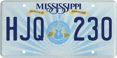 MS license plate HJQ230