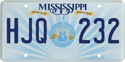 MS license plate HJQ232