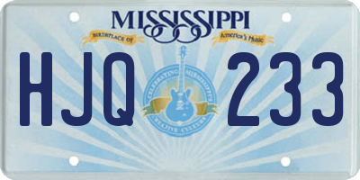 MS license plate HJQ233