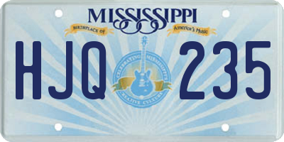 MS license plate HJQ235