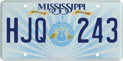 MS license plate HJQ243