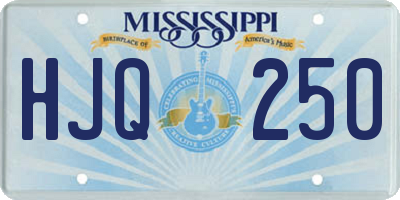 MS license plate HJQ250