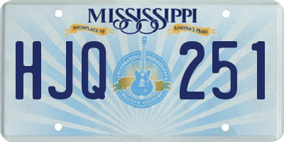 MS license plate HJQ251