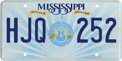 MS license plate HJQ252