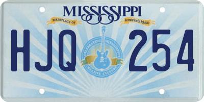 MS license plate HJQ254