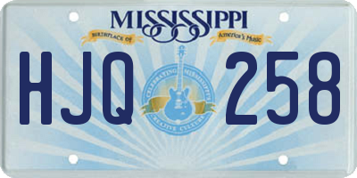 MS license plate HJQ258