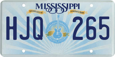 MS license plate HJQ265