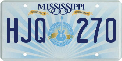 MS license plate HJQ270