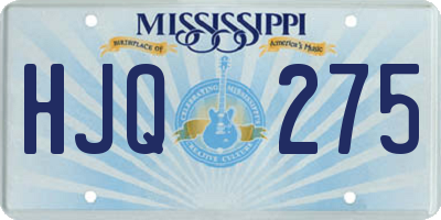 MS license plate HJQ275