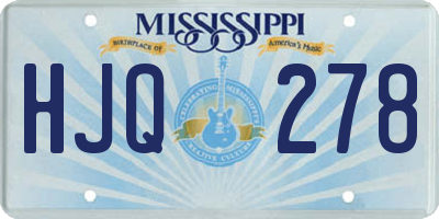 MS license plate HJQ278