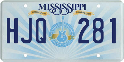 MS license plate HJQ281