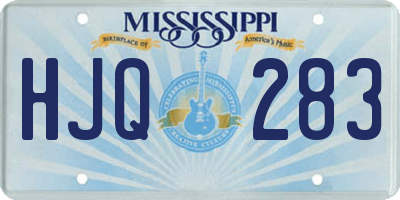 MS license plate HJQ283