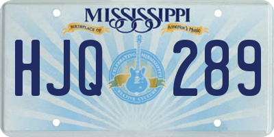 MS license plate HJQ289