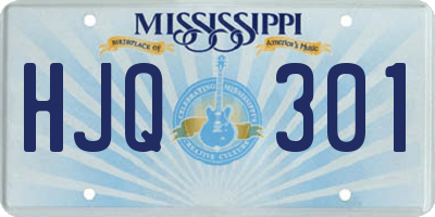 MS license plate HJQ301
