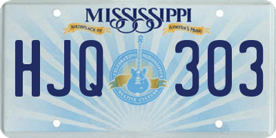 MS license plate HJQ303
