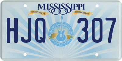 MS license plate HJQ307