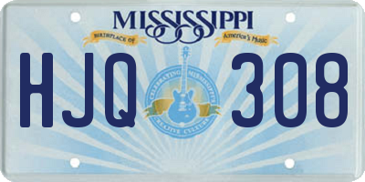 MS license plate HJQ308