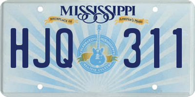 MS license plate HJQ311
