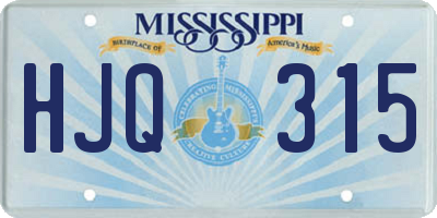 MS license plate HJQ315