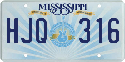MS license plate HJQ316