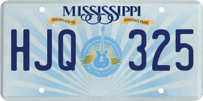 MS license plate HJQ325